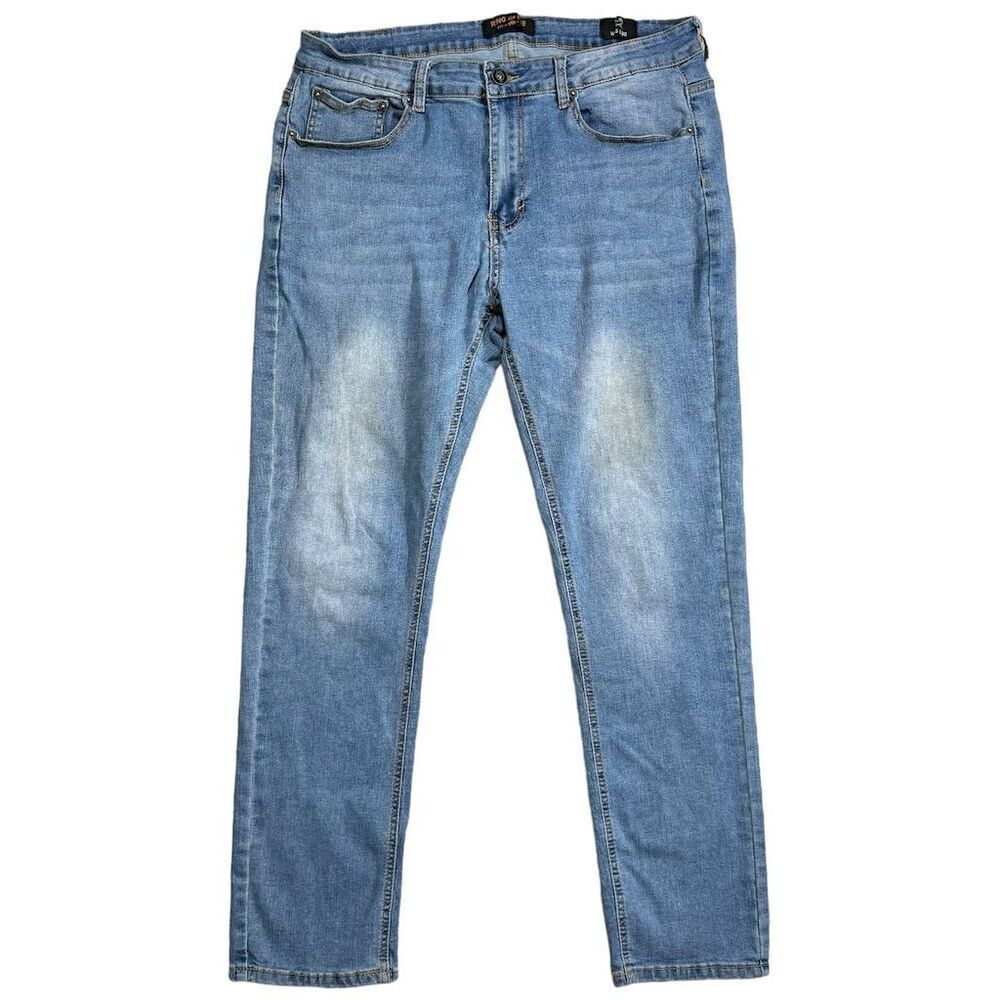 Ring of Fire Men's Slim Fit Jeans‎ W36 L30 Blue Denim Five-Pocket Design